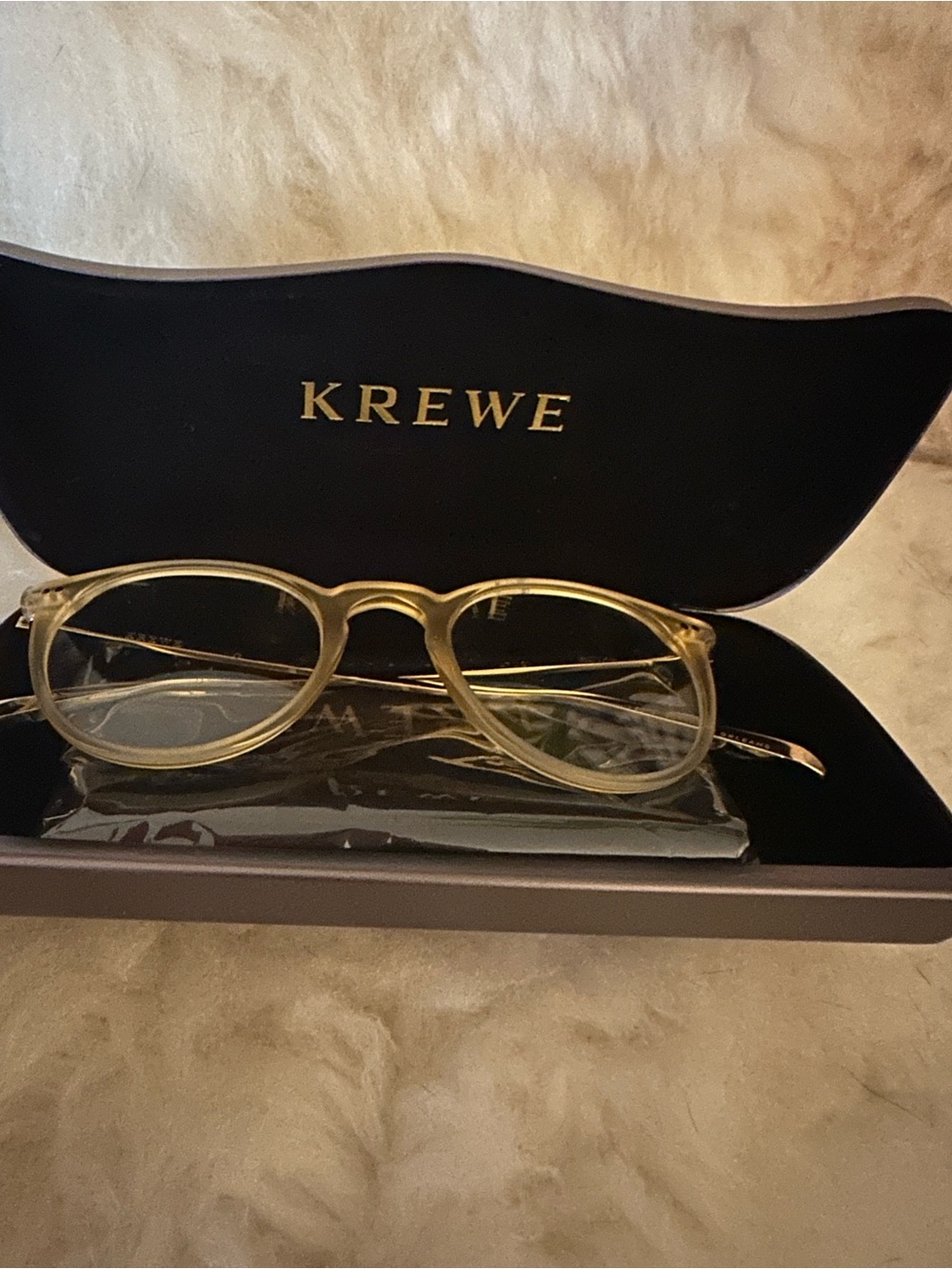KREWE Men’s Clear Yellow Acetate Optical Frames